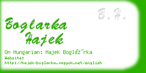 boglarka hajek business card